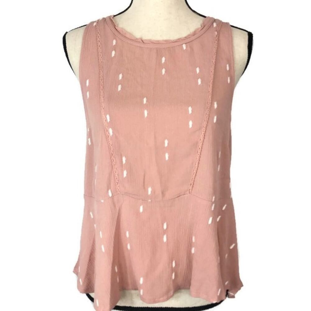 Gentle Fawn Barnett Sleeveless Blouse Embroidered Rose Dust Womens Sz XS